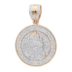 Hip Hop Praying Hands Diamond Pendant For Men 14K Yellow Gold Medallion -Its Hot Jewelry Shop hip hop jewelry praying hands diamond pendant for men 14k gold medallion ro