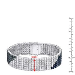 Hip Hop White Blue Diamond Bracelet For Men 1.23ct Silver 9 Hip Hop White Blue Diamond Bracelet For Men 1.23ct Silver -Its Hot Jewelry Shop hip hop jewelry white blue diamond bracelet for men 123ct silver rulerwh