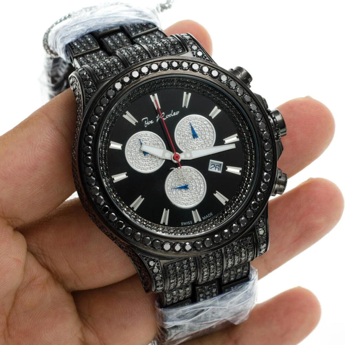 Hip Hop Joe Rodeo Men's Black Diamond Watch 26.7 10 Hip Hop Joe Rodeo Men's Black Diamond Watch 26.7 - Image 8