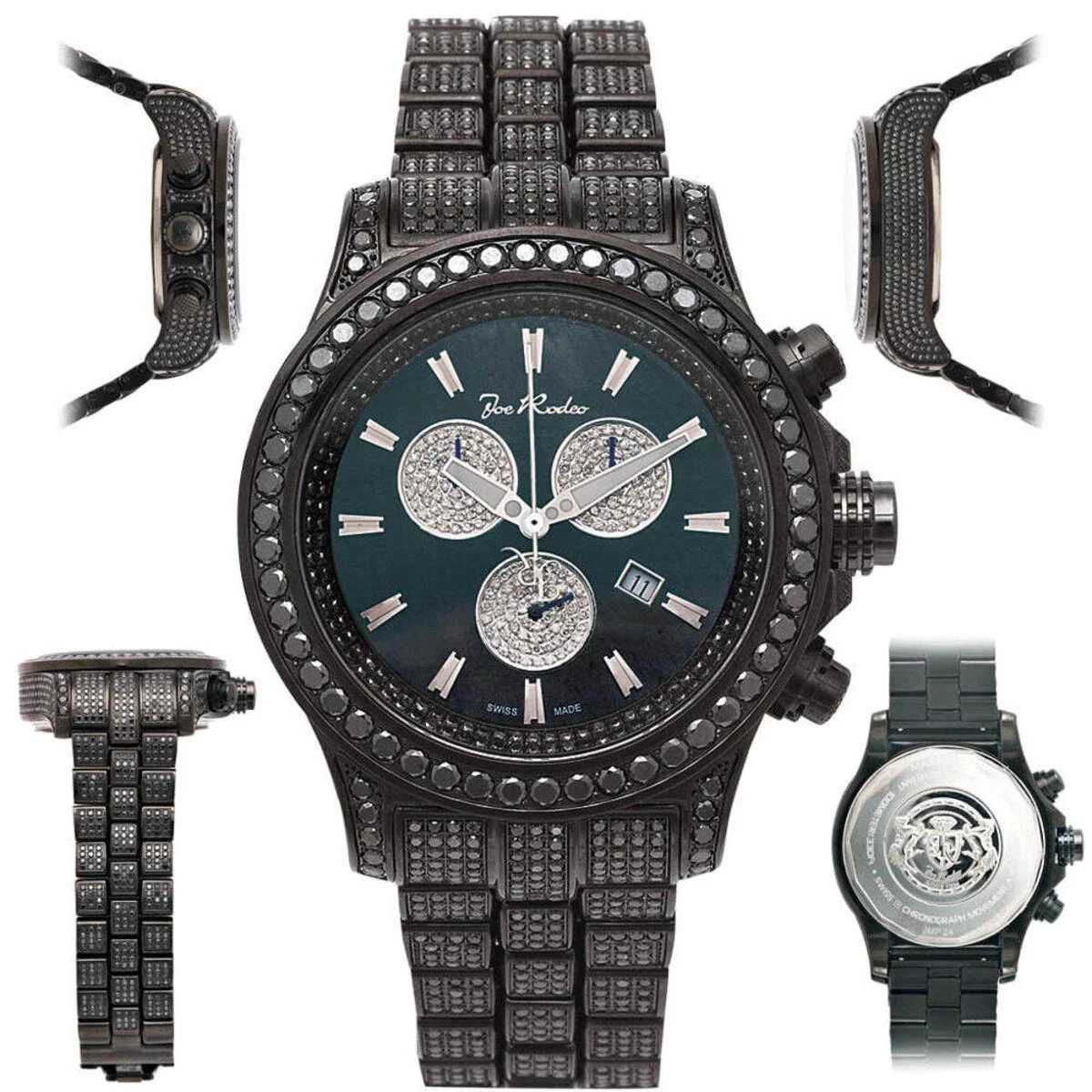 Hip Hop Joe Rodeo Men's Black Diamond Watch 26.7 8 Hip Hop Joe Rodeo Men's Black Diamond Watch 26.7 - Image 6