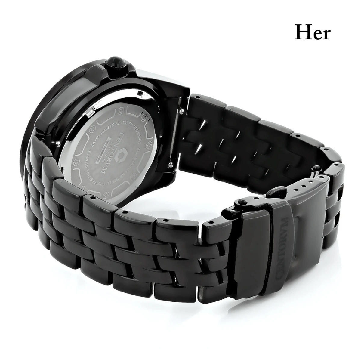 His And Hers Black Centorum Chronograph 1.05ct Diamond Watch Set 5 His And Hers Black Centorum Chronograph 1.05ct Diamond Watch Set - Image 3