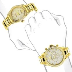 His And Hers Yellow Gold Plated Luxurman Diamond Watch Set 3.5ct 9 His And Hers Yellow Gold Plated Luxurman Diamond Watch Set 3.5ct -Its Hot Jewelry Shop his and hers watches yellow gold plated luxurman diamond watch set 35ct 3