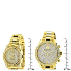 His And Hers Yellow Gold Plated Luxurman Diamond Watch Set 3.5ct 11 His And Hers Yellow Gold Plated Luxurman Diamond Watch Set 3.5ct -Its Hot Jewelry Shop his and hers watches yellow gold plated luxurman diamond watch set 35ct ruler