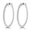 1.5in 14K White Gold Diamond Hoop Earrings Inside Out 1ct By Luxurman -Its Hot Jewelry Shop hoop earrings 14k diamond hoop earrings inside out 116 p 6930 wh
