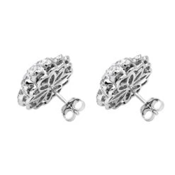 Huge 3 Carat Designer Diamond Stud Earrings For Women Cluster Flower Design -Its Hot Jewelry Shop huge 3 carat designer diamond stud earrings for women cluster flower design backwh