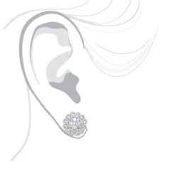 Huge 3 Carat Designer Diamond Stud Earrings For Women Cluster Flower Design -Its Hot Jewelry Shop huge 3 carat designer diamond stud earrings for women cluster flower design bodwh