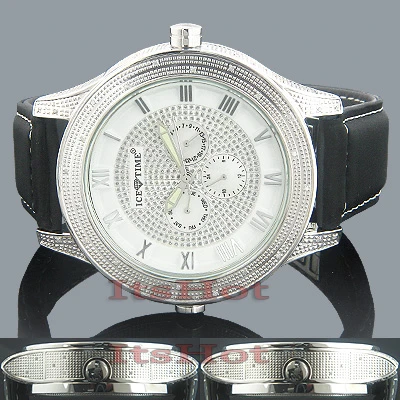 Ice Time Diamond Double Decker Watch 0.75ct White MOP 3 Ice Time Diamond Double Decker Watch 0.75ct White MOP