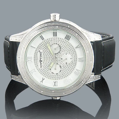 Ice Time Men's Diamond Watch 0.75ct Black MOP Double Decker 4 Ice Time Men's Diamond Watch 0.75ct Black MOP Double Decker - Image 2