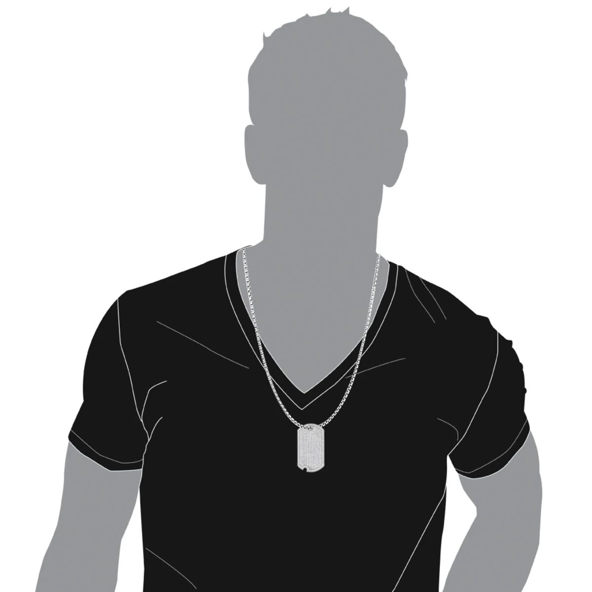 Iced Out 14K White Gold Designer Diamond Dog Tag Pendant 5ct 7 Iced Out 14K White Gold Designer Diamond Dog Tag Pendant 5ct - Image 5