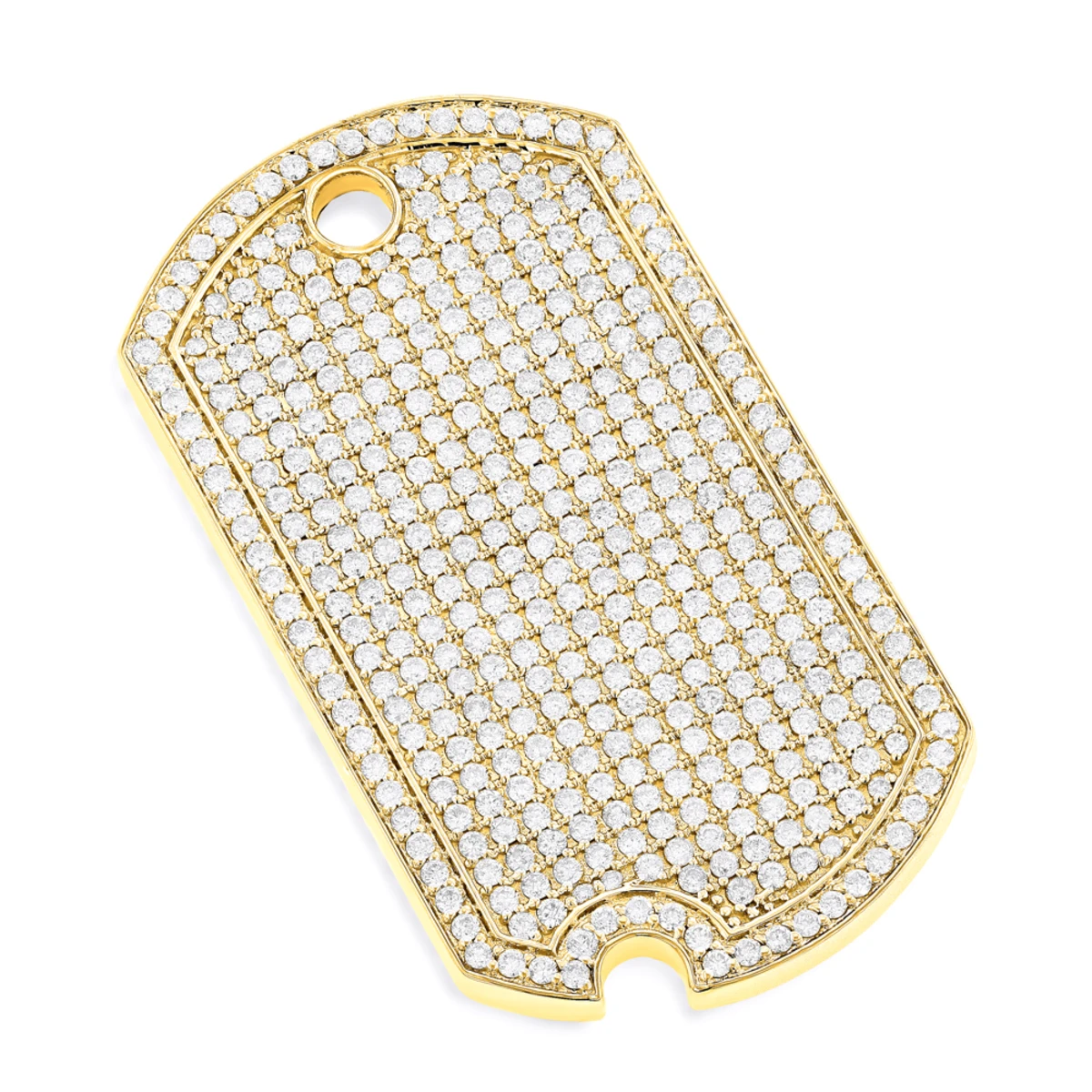 Iced Out 14K White Gold Designer Diamond Dog Tag Pendant 5ct 4 Iced Out 14K White Gold Designer Diamond Dog Tag Pendant 5ct - Image 2