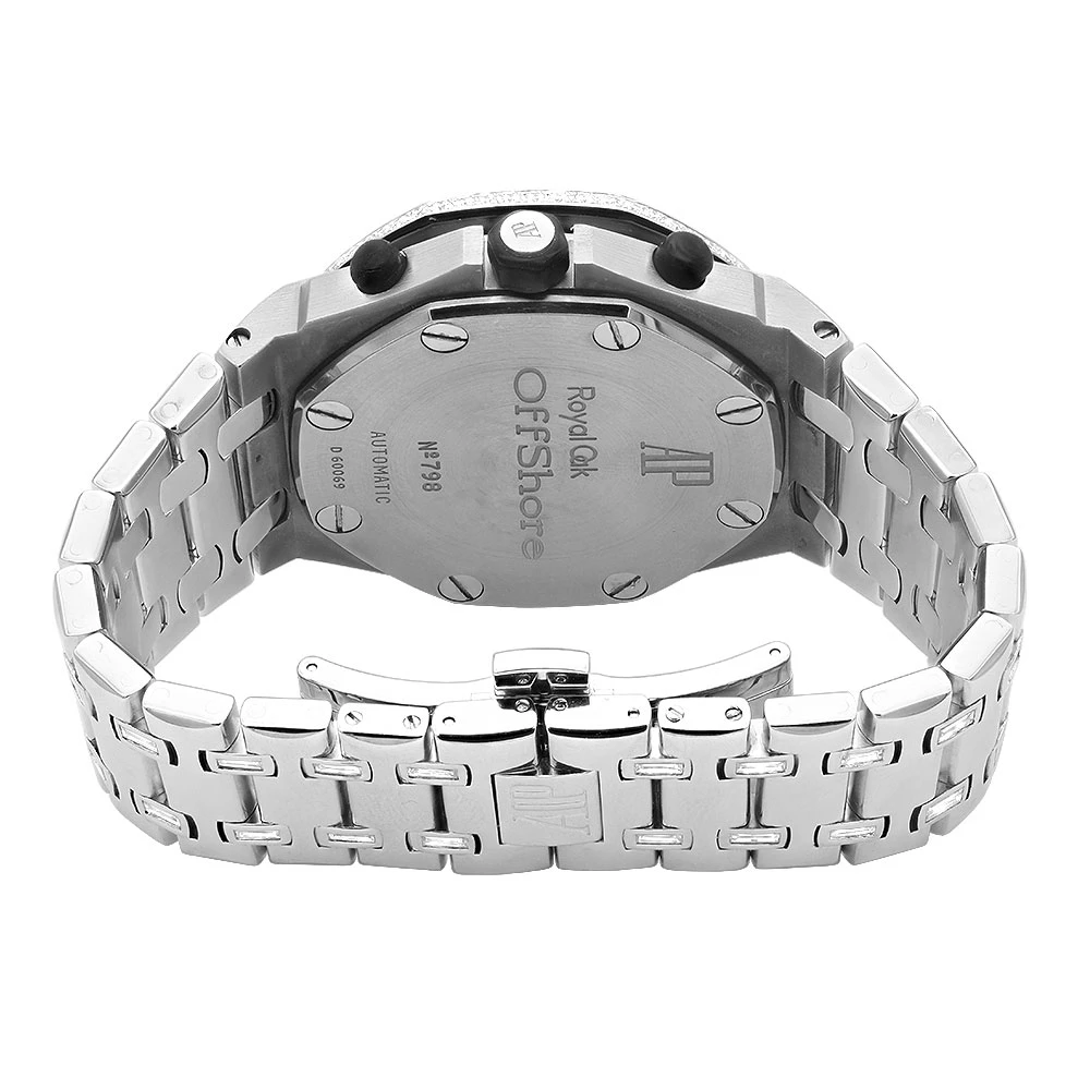 Unique Audemars Piguet Royal Oak Offshore Steel Baguette Diamond Watch For Men 4 Unique Audemars Piguet Royal Oak Offshore Steel Baguette Diamond Watch For Men - Image 2