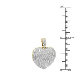 Iced Out Ladies Big Pave Diamond Heart Locket Pendant W Picture 14K Yellow Gold -Its Hot Jewelry Shop iced out ladies big pave diamond heart locket pendant w picture solid 14k gold 100495 ruler yellow