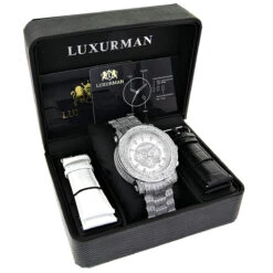 Iced Out Luxurman Diamond Watch With Chronograph 2ct Escalade -Its Hot Jewelry Shop iced out luxurman diamond watch with chronograph 2ct escalade box