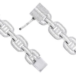 Iced Out Men's Diamond Bracelet 10K Yellow Gold 10 Carats Round Baguette Diamonds -Its Hot Jewelry Shop iced out mens diamond bracelet 10k gold 10 carats round baguette diamonds 407171 clasp white