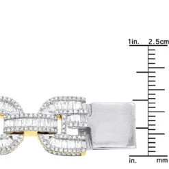 Iced Out Men's Diamond Bracelet 10K Yellow Gold 10 Carats Round Baguette Diamonds -Its Hot Jewelry Shop iced out mens diamond bracelet 10k gold 10 carats round baguette diamonds 407171 ruler yellow