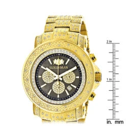 Iced Out Men's Diamond Watch Luxurman 2ct Yellow Gold Plated 11 Iced Out Men's Diamond Watch Luxurman 2ct Yellow Gold Plated -Its Hot Jewelry Shop iced out mens diamond watch luxurman 2ct yellow gold plated ruler