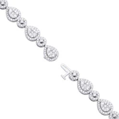 In Line 14K White Gold Unique Round Diamond Drop Bracelet For Women 7 Carat -Its Hot Jewelry Shop in line 14k gold unique round diamond drop bracelet for women 7 carat backwh