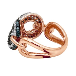 Unique Ladies White Blue Black Diamonds Infinity Sign Cocktail 14K White Gold 15 Unique Ladies White Blue Black Diamonds Infinity Sign Cocktail 14K White Gold -Its Hot Jewelry Shop infinity sign white black blue diamond cocktail ring for women in 14k gold 100481 back rose