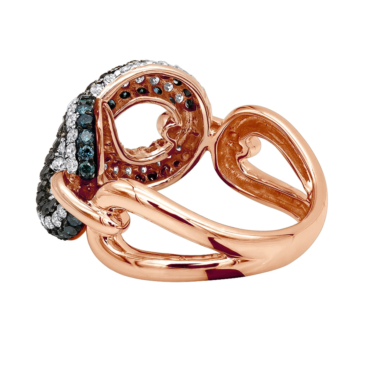 Unique Ladies White Blue Black Diamonds Infinity Sign Cocktail 14K White Gold 8 Unique Ladies White Blue Black Diamonds Infinity Sign Cocktail 14K White Gold - Image 6