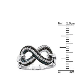 Unique Ladies White Blue Black Diamonds Infinity Sign Cocktail 14K White Gold 17 Unique Ladies White Blue Black Diamonds Infinity Sign Cocktail 14K White Gold -Its Hot Jewelry Shop infinity sign white black blue diamond cocktail ring for women in 14k gold 100481 ruler white