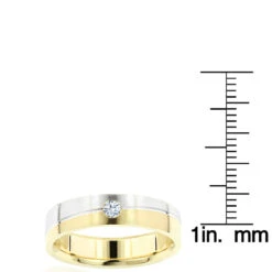Inverse Men's Diamond Wedding Band 14K Yellow Gold 0.06ct 11 Inverse Men's Diamond Wedding Band 14K Yellow Gold 0.06ct -Its Hot Jewelry Shop inverse mens diamond wedding band 14k gold 006ct ruler