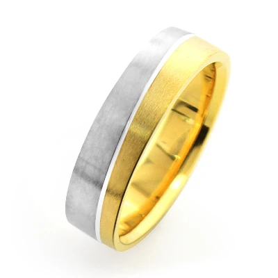 Inverse Men's Wedding Band 14K Yellow Gold 4 Inverse Men's Wedding Band 14K Yellow Gold - Image 2