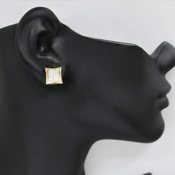 Invisible Set Princess Cut Diamond Earring 0.63ct 14K Yellow Gold 7 Invisible Set Princess Cut Diamond Earring 0.63ct 14K Yellow Gold -Its Hot Jewelry Shop invisible set princess cut diamond earring 063ct 14k gold p 47074bod