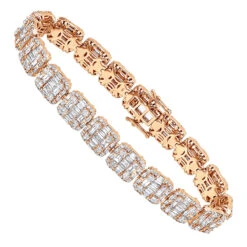 14K White Gold Baguette And Round Diamond Tennis Bracelet For Men & Women 14CT 11 14K White Gold Baguette And Round Diamond Tennis Bracelet For Men & Women 14CT -Its Hot Jewelry Shop jewelry 14k gold baguette and round diamond tennis bracelet for men women 14ct ro