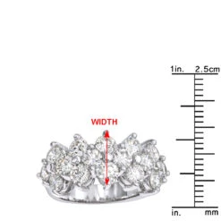 14K White Gold Diamond Anniversary Wedding Ring VS Round Brilliant Diamonds 3.2Ct -Its Hot Jewelry Shop jewelry 14k gold diamond anniversary wedding ring vs round brilliant diamonds 32ct rulerwh