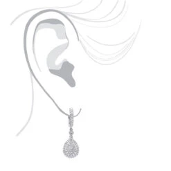 14K White Gold Diamond Dangle Drop Earrings For Women By Luxurman 1.2ct -Its Hot Jewelry Shop jewelry 14k gold diamond dangle drop earrings for women by luxurman 12ct bodwh