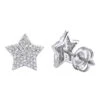 14K White Gold Fully Iced Out Pave Diamond Star Earrings Studs 0.25CT By Luxurman -Its Hot Jewelry Shop jewelry 14k gold fully iced out pave diamond star earrings studs 025ct by luxurman mainwh