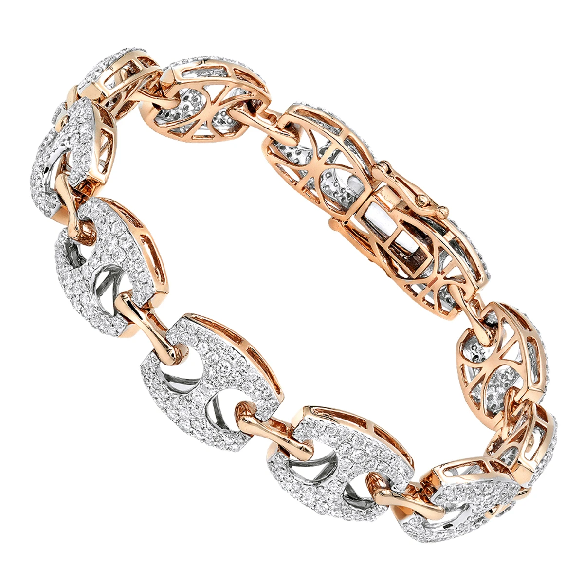 14K Yellow Gold Gucci Link Diamond Bracelet For Ladies 5 Carat By LUXURMAN 5 14K Yellow Gold Gucci Link Diamond Bracelet For Ladies 5 Carat By LUXURMAN - Image 3