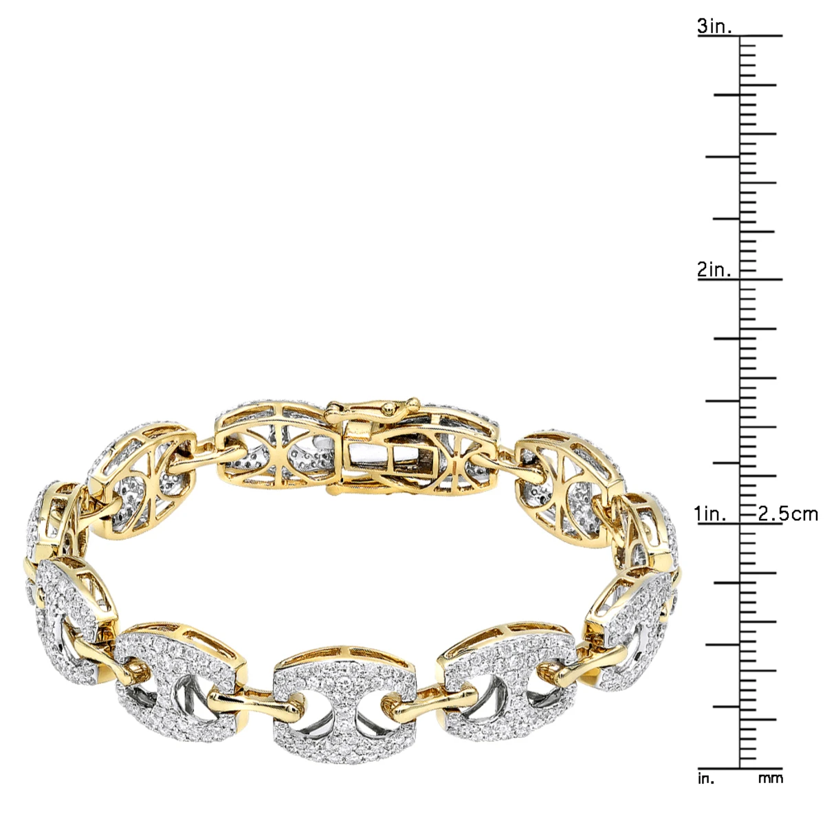 14K Yellow Gold Gucci Link Diamond Bracelet For Ladies 5 Carat By LUXURMAN 8 14K Yellow Gold Gucci Link Diamond Bracelet For Ladies 5 Carat By LUXURMAN - Image 6