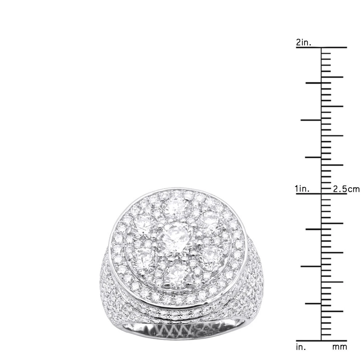 14K White Gold Joe Rodeo Designer Men's Round Diamond 8.19Ct Pinky Ring 8 14K White Gold Joe Rodeo Designer Men's Round Diamond 8.19Ct Pinky Ring - Image 6