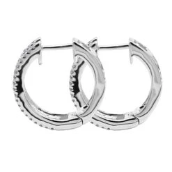 14K White Gold Natural Blue Sapphire And Diamond Huggie Earrings For Women 1ct -Its Hot Jewelry Shop jewelry 14k gold natural blue sapphire and diamond huggie earrings for women 085ct backwh