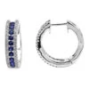 14K White Gold Natural Blue Sapphire And Diamond Huggie Earrings For Women 1ct 1 14K White Gold Natural Blue Sapphire And Diamond Huggie Earrings For Women 1ct -Its Hot Jewelry Shop jewelry 14k gold natural blue sapphire and diamond huggie earrings for women 085ct mainwh