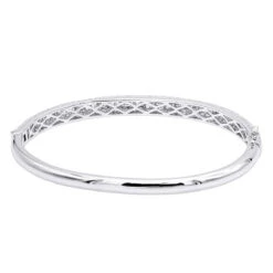 14K White Gold Pave Diamond Bangle Bracelet For Women 4.75ct By LUXURMAN -Its Hot Jewelry Shop jewelry 14k gold pave diamond bangle bracelet for women 475ct by luxurman backwh