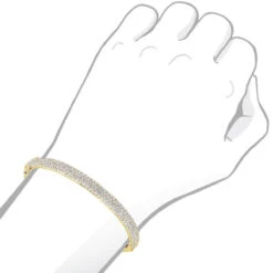 14K White Gold Pave Diamond Bangle Bracelet For Women 4.75ct By LUXURMAN -Its Hot Jewelry Shop jewelry 14k gold pave diamond bangle bracelet for women 475ct by luxurman bodye