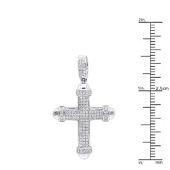 14K White Gold Real Diamond Cross Pendant For Men & Women 0.35ct Bottony Trefly 17 14K White Gold Real Diamond Cross Pendant For Men & Women 0.35ct Bottony Trefly -Its Hot Jewelry Shop jewelry 14k gold real diamond cross pendant for men women 035ct bottony trefly rulerwh
