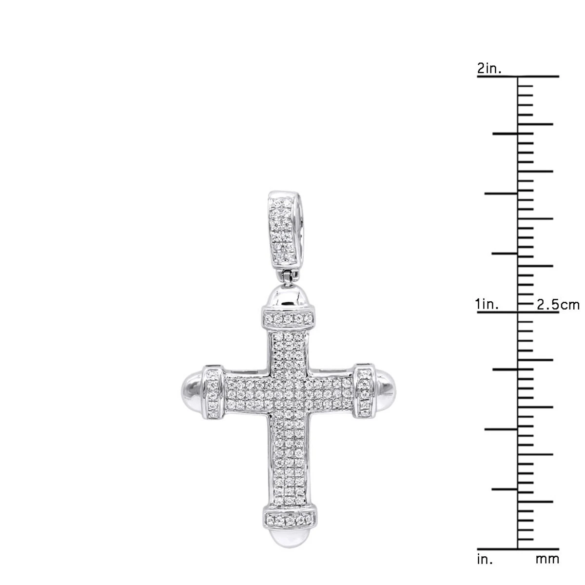 14K White Gold Real Diamond Cross Pendant For Men & Women 0.35ct Bottony Trefly 10 14K White Gold Real Diamond Cross Pendant For Men & Women 0.35ct Bottony Trefly - Image 8