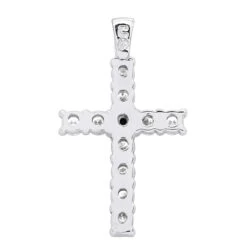 14K White Gold White And Black Diamond Cross Pendant For Men & Women 1.33ct 13 14K White Gold White And Black Diamond Cross Pendant For Men & Women 1.33ct -Its Hot Jewelry Shop jewelry 14k gold white and black diamond cross pendant for men women 133ct backwh