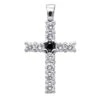 14K White Gold White And Black Diamond Cross Pendant For Men & Women 1.33ct -Its Hot Jewelry Shop jewelry 14k gold white and black diamond cross pendant for men women 133ct mainwh