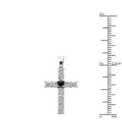 14K White Gold White And Black Diamond Cross Pendant For Men & Women 1.33ct 17 14K White Gold White And Black Diamond Cross Pendant For Men & Women 1.33ct -Its Hot Jewelry Shop jewelry 14k gold white and black diamond cross pendant for men women 133ct rulerwh