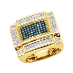 14K White Gold White Yellow And Blue Diamond Ring For Men 3.75 Carats Color Diamonds 11 14K White Gold White Yellow And Blue Diamond Ring For Men 3.75 Carats Color Diamonds -Its Hot Jewelry Shop jewelry 14k gold white yellow and blue diamond ring for men 375 carats color diamonds 407073 ye