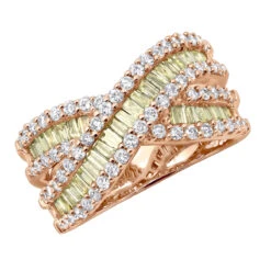 14K White Gold White Yellow Diamond Statement Criss Cross Ring For Women 2 Carats -Its Hot Jewelry Shop jewelry 14k gold white yellow diamond statement criss cross ring for women 2 carats ro