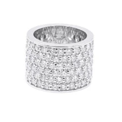 16mm Wide Diamond Eternity Band Unique 18K White Gold Ladies Anniversary Ring 7 Carats -Its Hot Jewelry Shop jewelry 16mm wide diamond eternity band unique 18k gold ladies anniversary ring 7 carats 000956 backwh 1