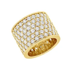 16mm Wide Diamond Eternity Band Unique 18K White Gold Ladies Anniversary Ring 7 Carats -Its Hot Jewelry Shop jewelry 16mm wide diamond eternity band unique 18k gold ladies anniversary ring 7 carats 000956 ye 1