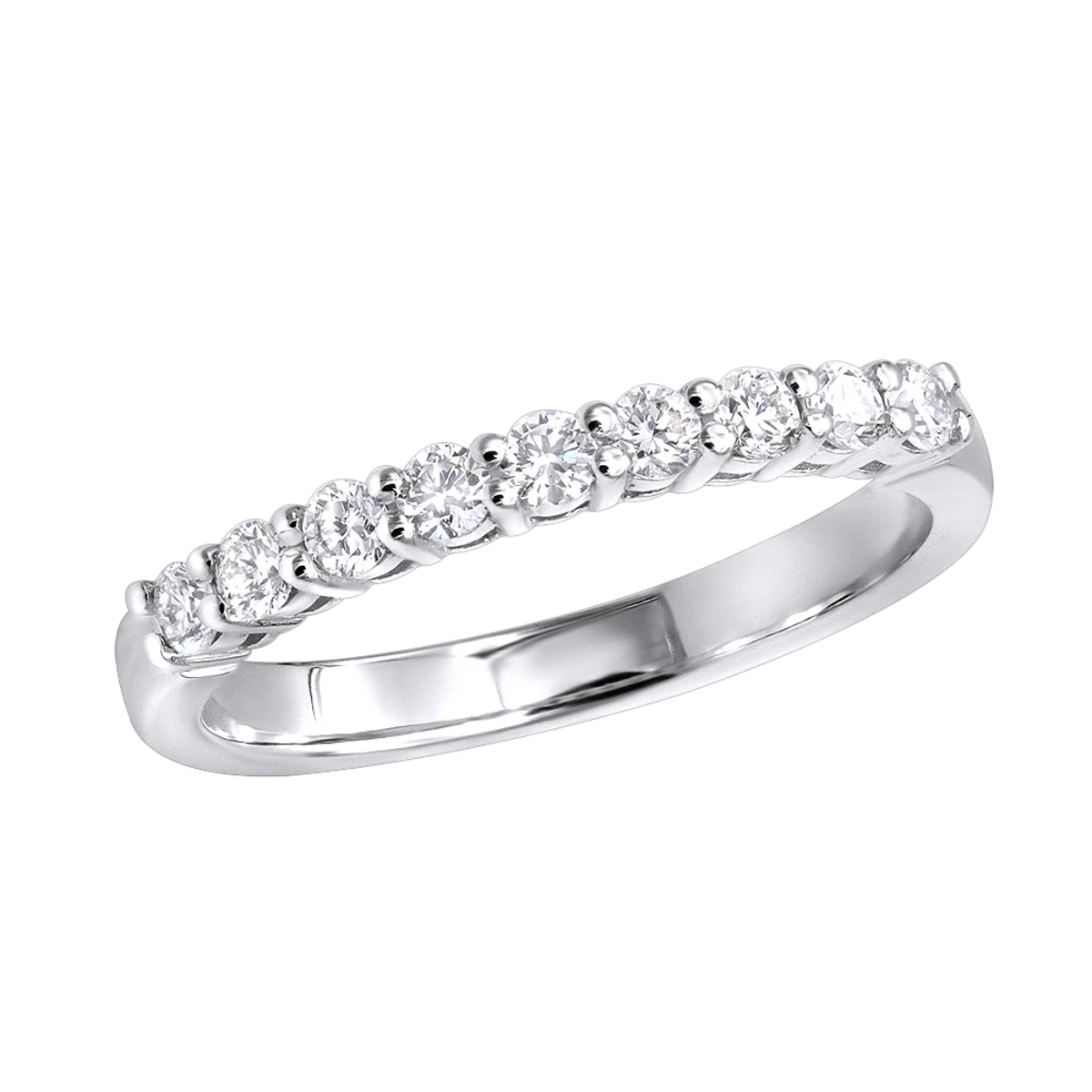 18K White Gold G VS Diamond Band For Women LUXURMAN 9 Stone Anniversary Ring 3 18K White Gold G VS Diamond Band For Women LUXURMAN 9 Stone Anniversary Ring