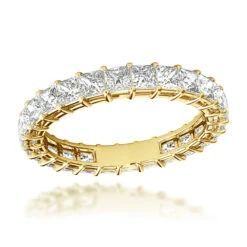 18K White Gold Princess Cut Diamond Eternity Band For Women 2 Carat Anniversary Ring -Its Hot Jewelry Shop jewelry 18k gold princess cut diamond eternity band for women 2 carat anniversary ring ye