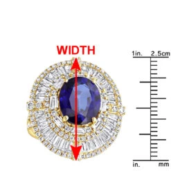 18K White Gold Unique Blue Sapphire And Diamonds Cocktail Ring For Women 7.87Ct -Its Hot Jewelry Shop jewelry 18k gold unique blue sapphire and diamonds cocktail ring for women 787ct rulerye